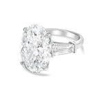 Lab-Grown Oval Diamond Ring with Baguettes, 18K Gold