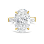 Lab-Grown Oval Diamond Ring with Baguettes, 18K Gold