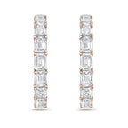 Lab Grown Emerald Diamond Hoop Earrings - 1.75"