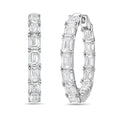 Lab Grown Emerald Diamond Hoop Earrings - 1.75"