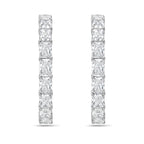 Lab Grown Radiant Diamond Hoop Earrings - 1.50"