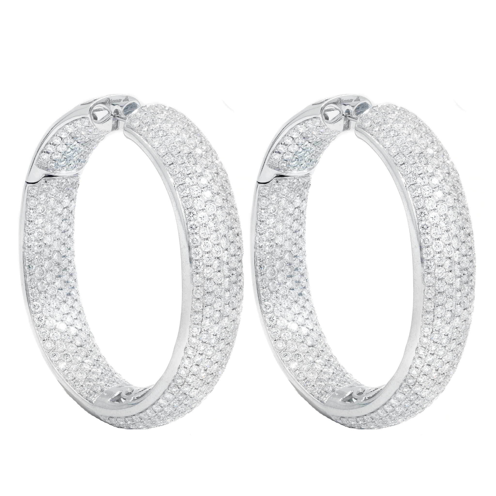 Micro Pave Inside-Out Diamond Hoops