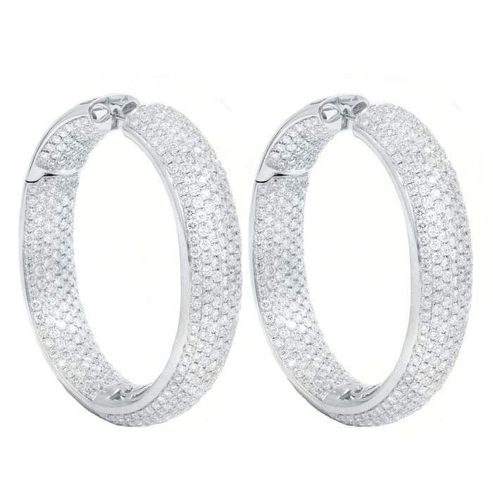 Micro Pave Inside-Out Diamond Hoops