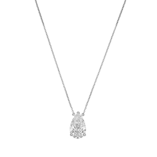 Lab-Grown Pear Diamond Solitaire Pendant