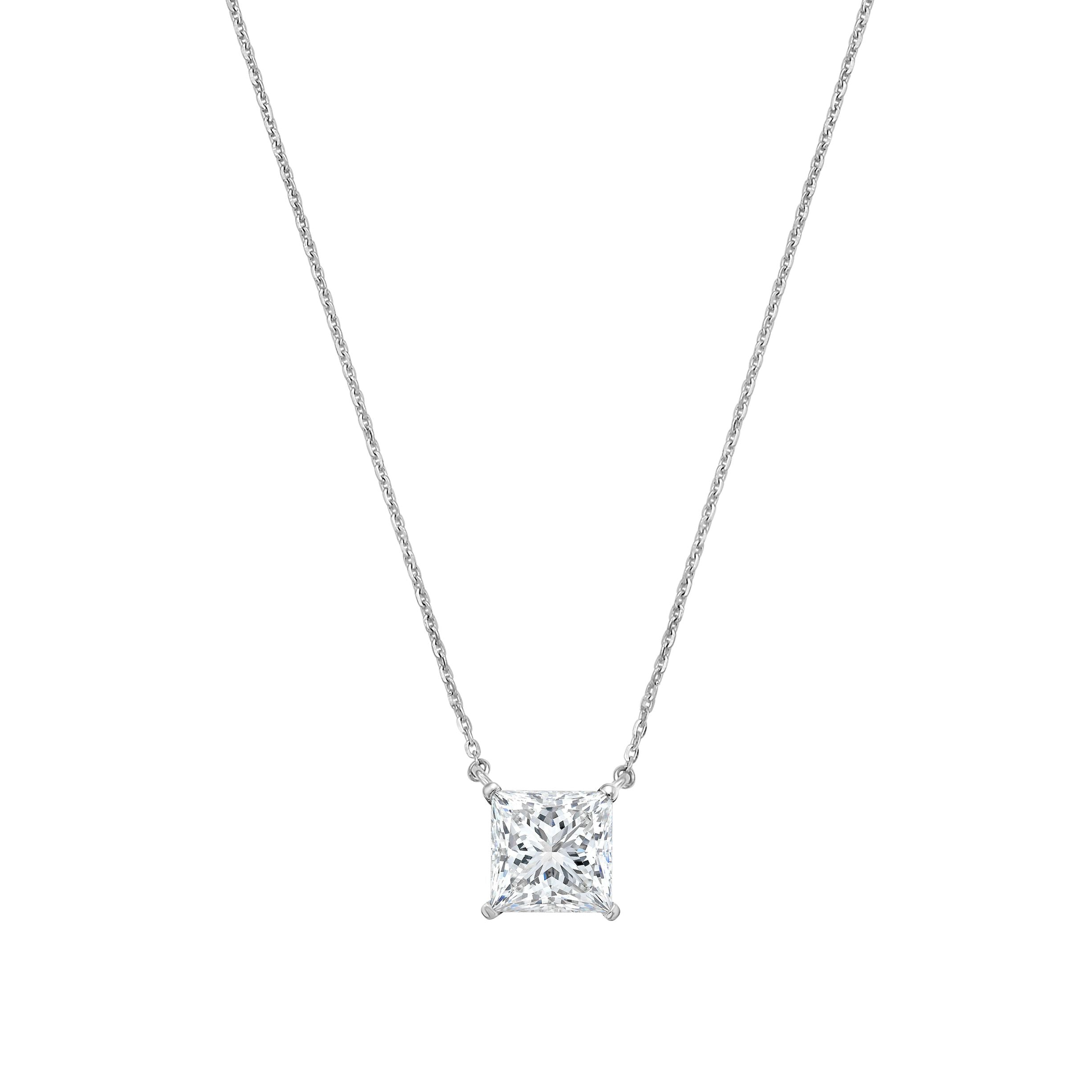 Lab Grown East West Princess Diamond Pendant