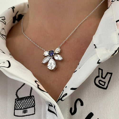Elizabeth 61 Blue Sapphire Crystalline Necklace