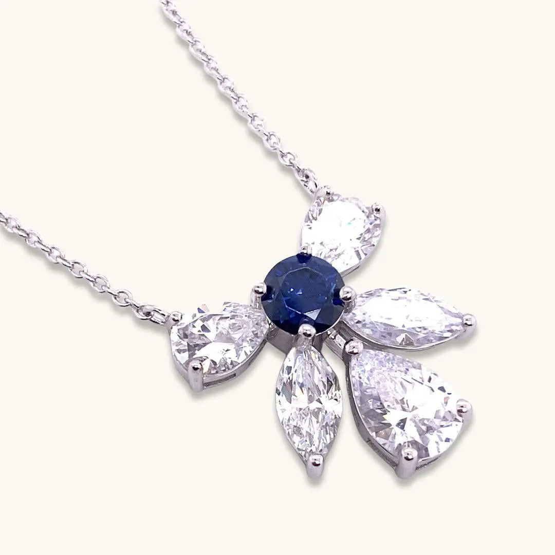 Elizabeth 61 Blue Sapphire Crystalline Necklace