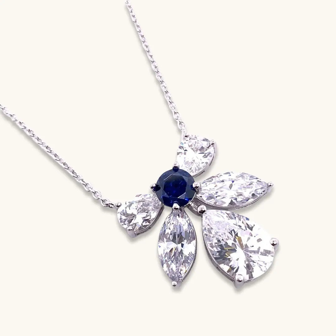 Elizabeth 61 Blue Sapphire Crystalline Necklace