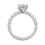 Lab-Grown Emerald Cut Diamond Pave Engagement Ring, 18K Gold