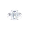 Emerald Cut Diamond With Trapezoids on the sides Ring, Platinum