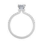 Lab-Grown Emerald-Cut Hidden Halo Diamond Engagement Ring