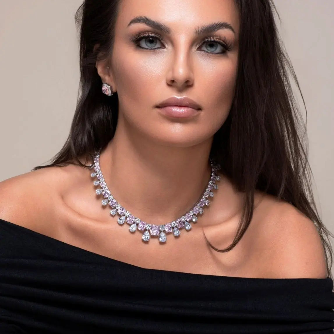 Envy Statement Necklace in Argyle Pink