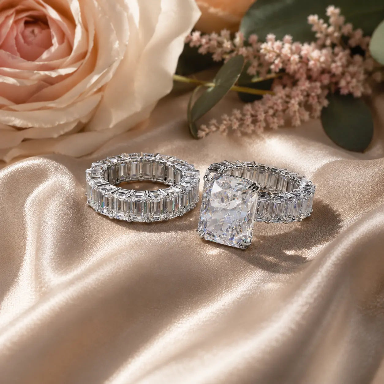 Eternity Engagement Ring Set