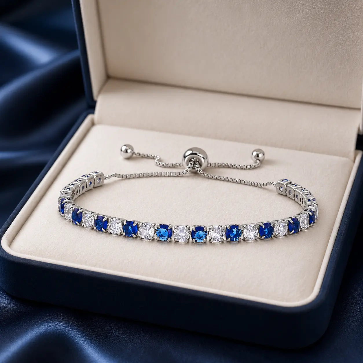Everyday Adjustable Bolo Bracelet in Sapphire by AZ Essentials