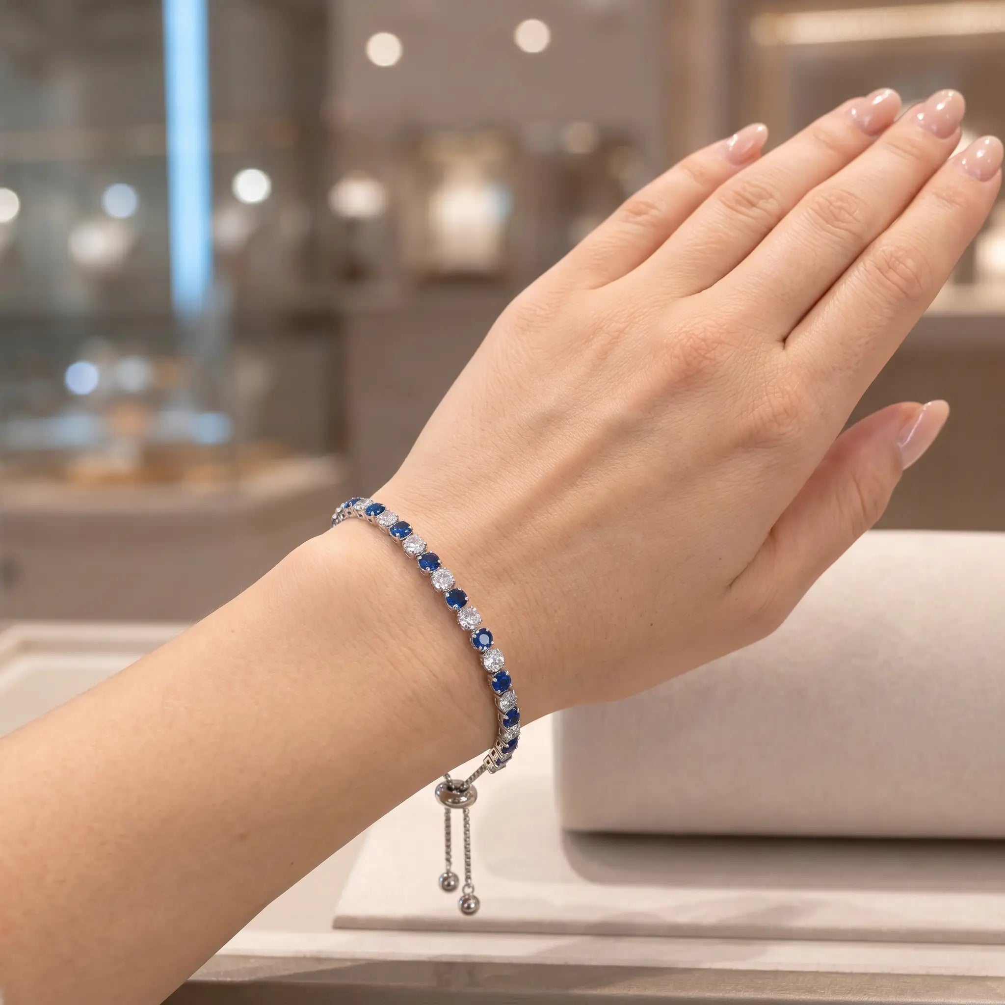 Everyday Adjustable Bolo Bracelet in Sapphire by AZ Essentials