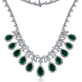 Emerald Pear Diamond Necklace