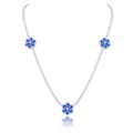 37.50ct Diamond and Sapphire Flower Tennis Necklace
