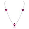 Ruby And Diamond Flower Necklace