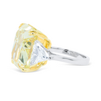 Three Stone Radiant Cut Diamond Ring With Trillions