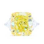 Three Stone Radiant Cut Diamond Ring With Trillions