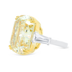 Three Stone Cushion Diamond Ring With Baguettes