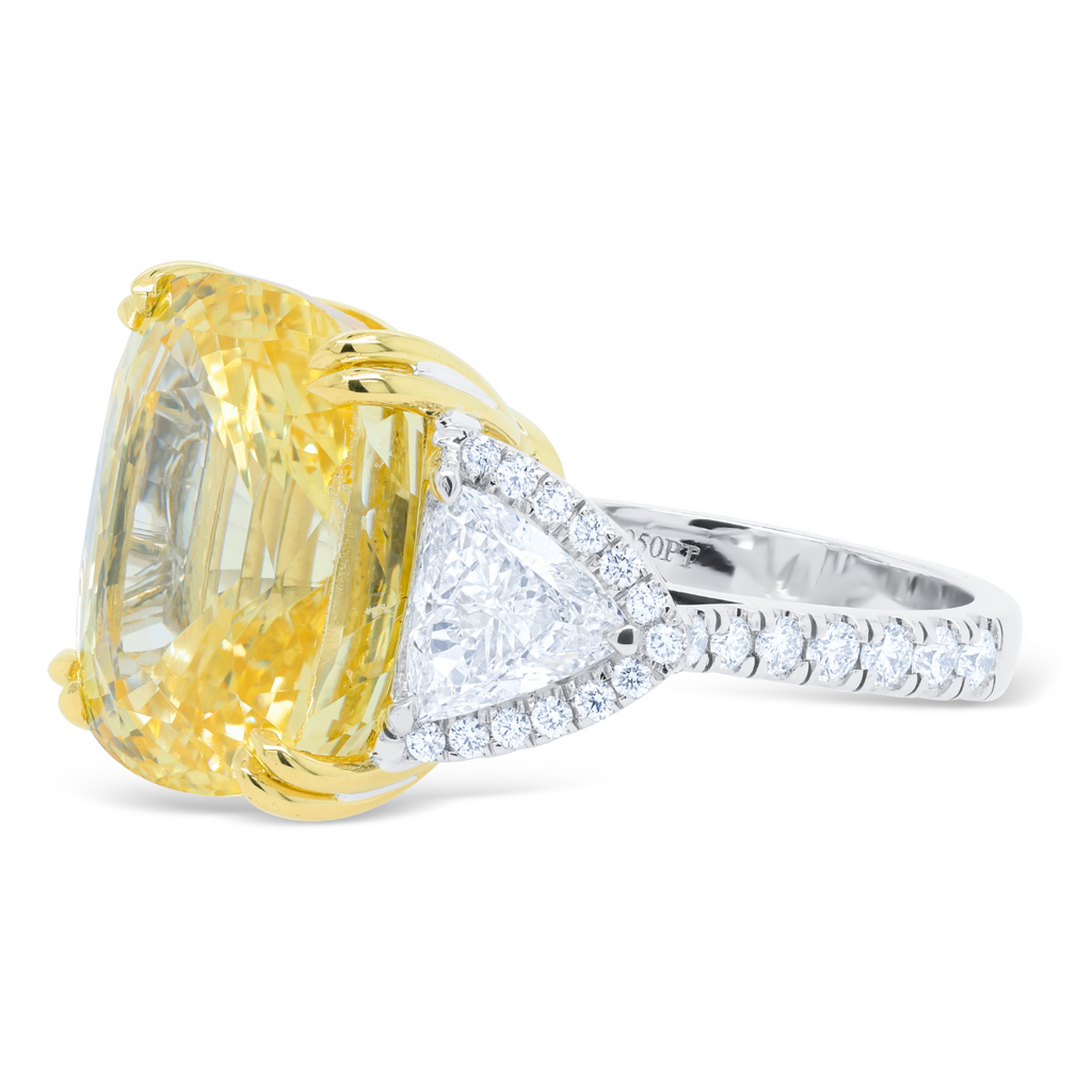 Yellow Ceylon UnHeated Sapphire Ring