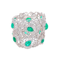 Emerald Diamond Halo Motif Bracelet