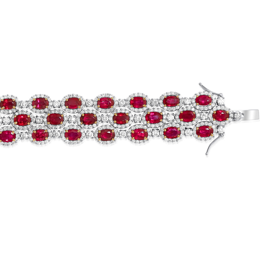 Diamond & Ruby Stacked Bracelet