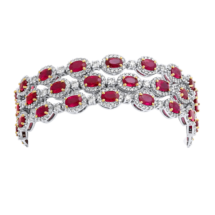 Diamond & Ruby Stacked Bracelet