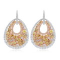 Diamond Oval Drop Open Work Earring