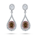 5.40ct Fancy Brown Oval Drop Earrings