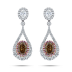 5.40ct Fancy Brown Oval Drop Earrings
