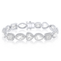 Multi-Shaped Diamond Halo Bracelet