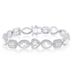 Multi-Shaped Diamond Halo Bracelet
