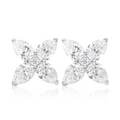 Pear Diamond Clover Earrings