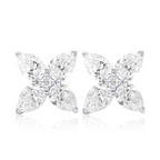 Pear Diamond Clover Earrings
