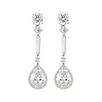 30.48ct Pear Diamond Drop Earrings