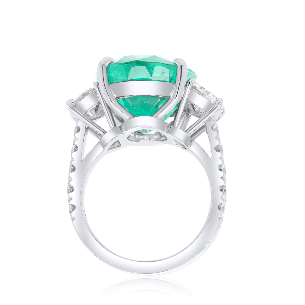 Emerald Three Stone Ring