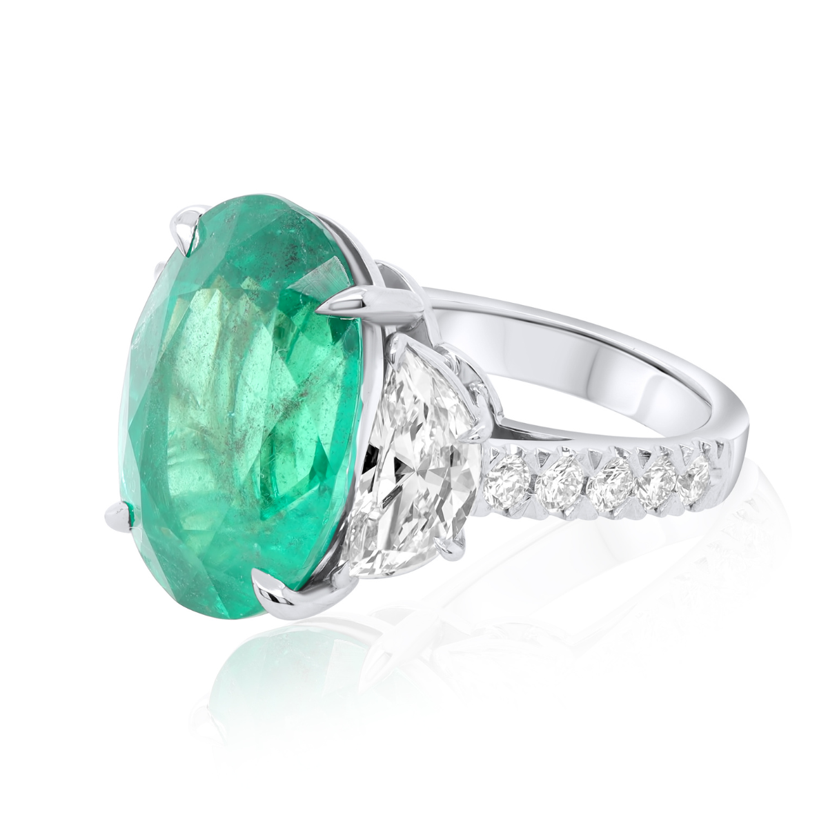 Emerald Three Stone Ring