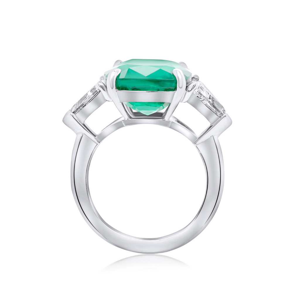 Emerald Diamond Trillon Ring