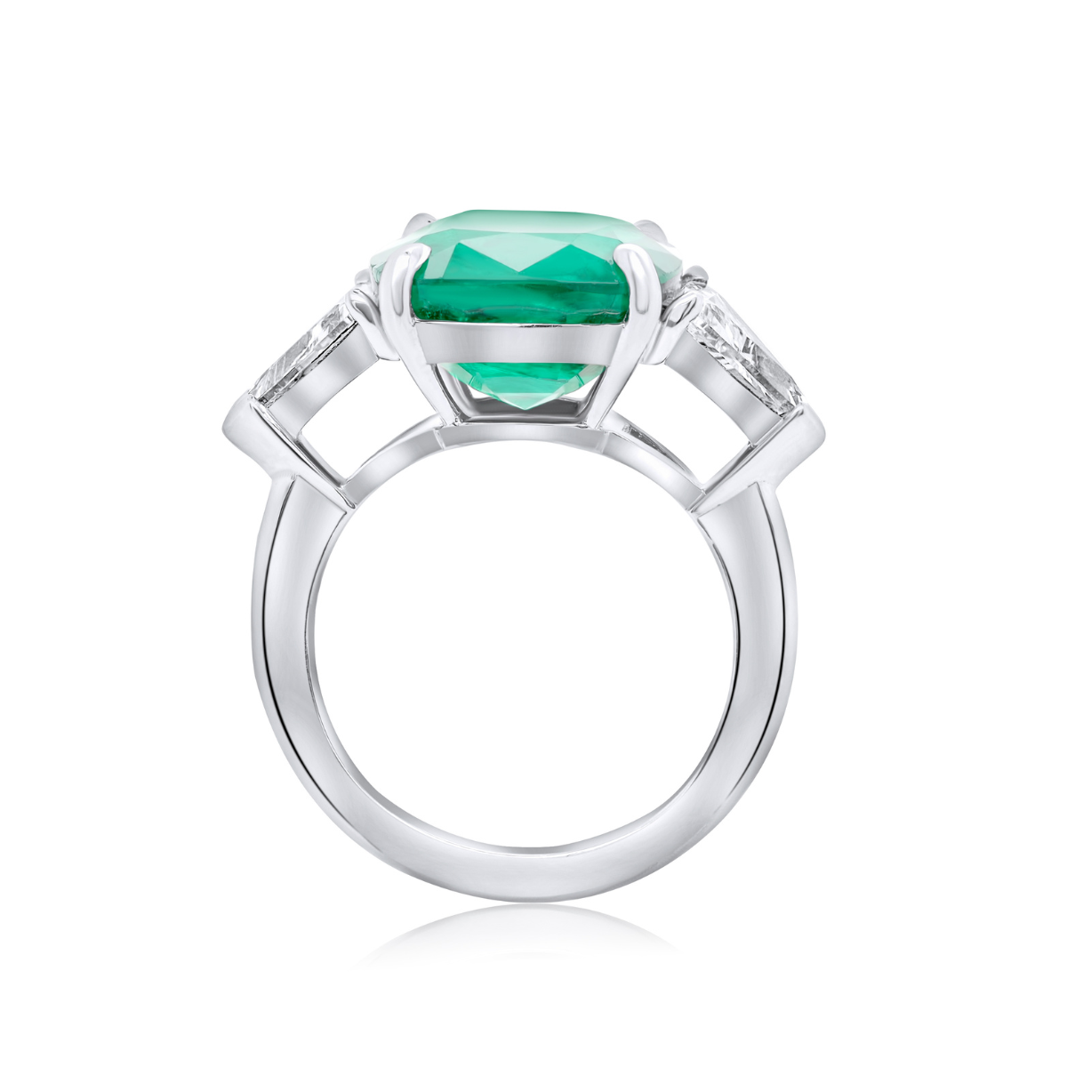 Emerald Diamond Trillon Ring
