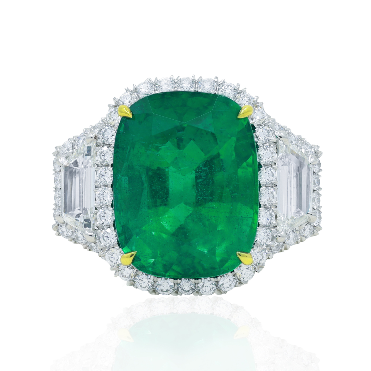 11.22ct Zambian Emerald Halo Ring