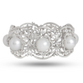 Tahitian Pearl And Diamond Flower Bracelet