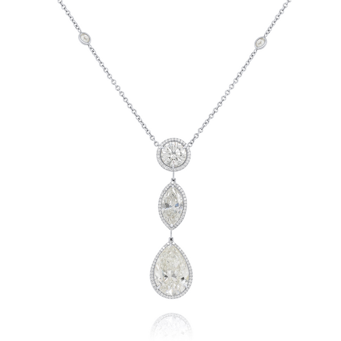 12.63cts Multi-Shaped Diamond Halo Pendant