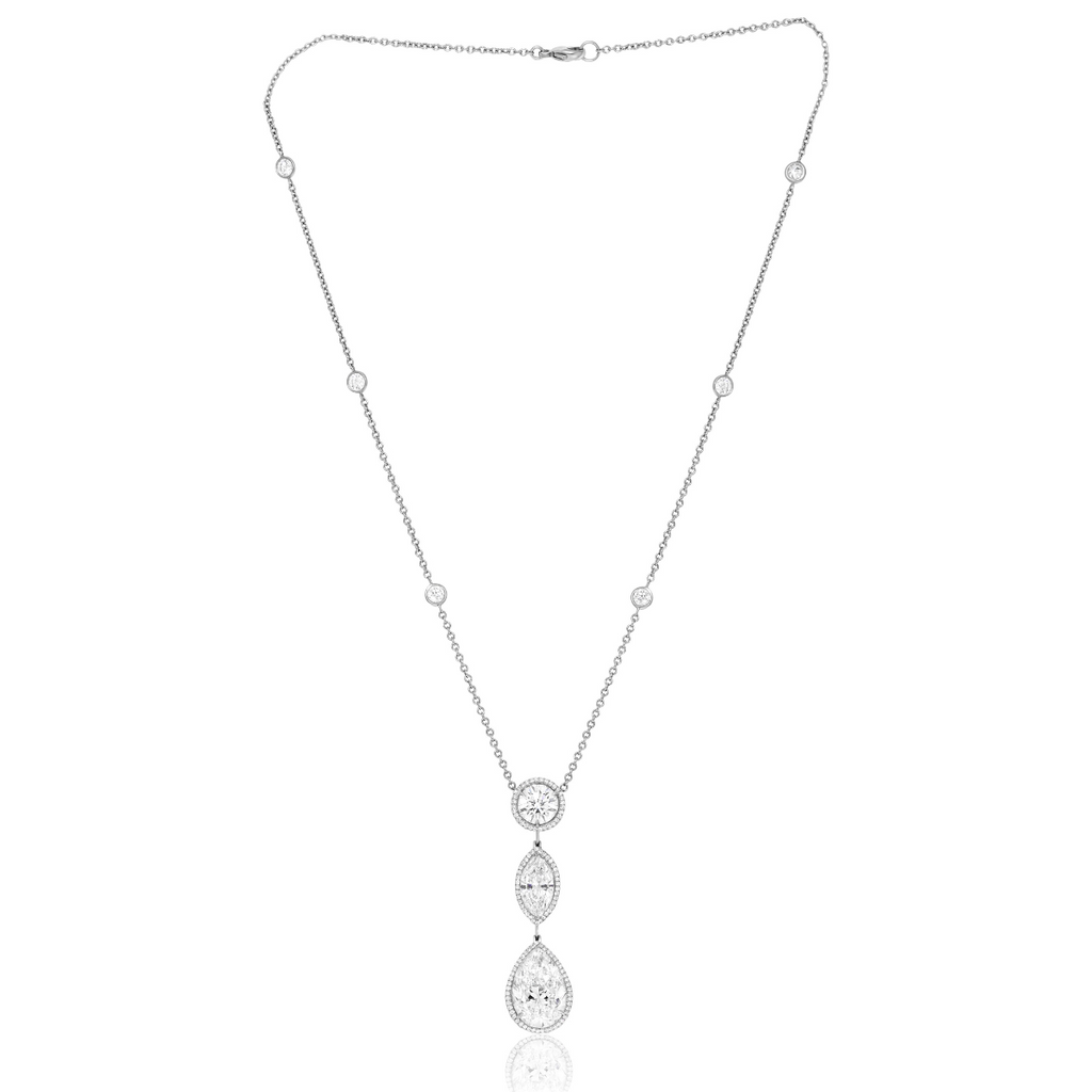 12.63cts Multi-Shaped Diamond Halo Pendant