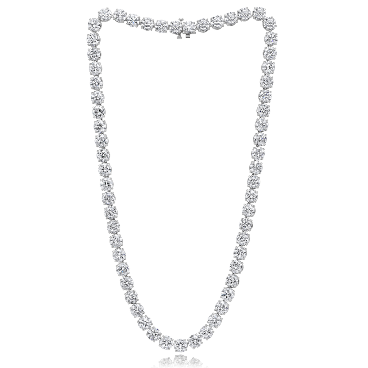 61.16ct Round Diamonds Tennis Necklace