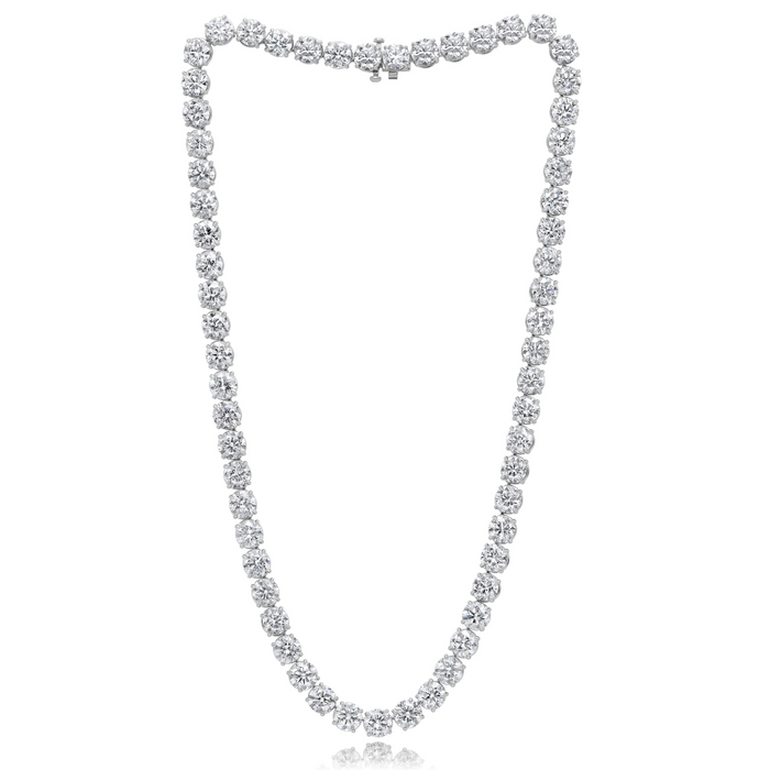 61.16ct Round Diamonds Tennis Necklace