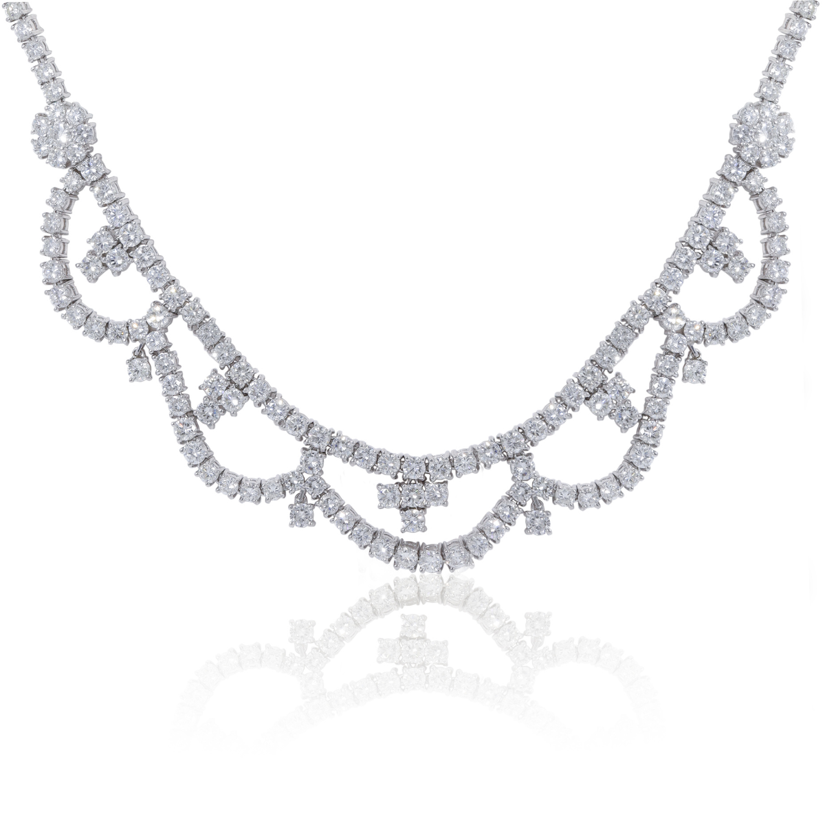 26.80cts U Shaped Diamond Necklace