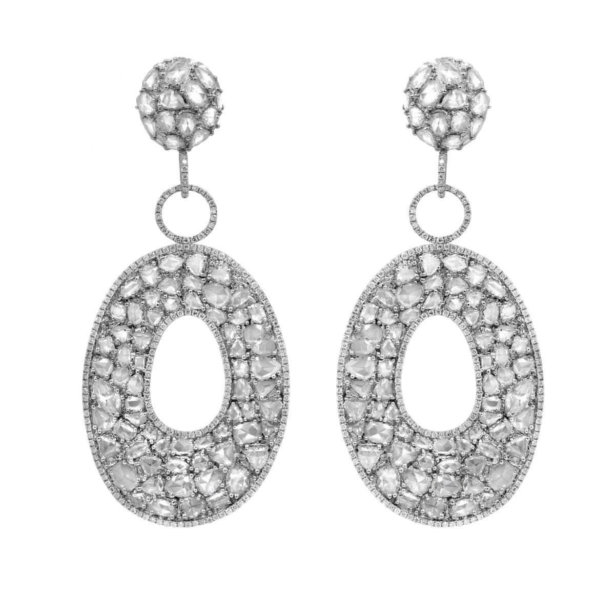 Diamond Bagel Drop Earrings