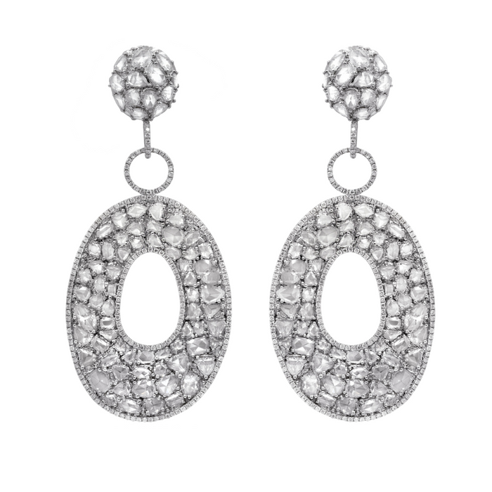 Diamond Bagel Drop Earrings